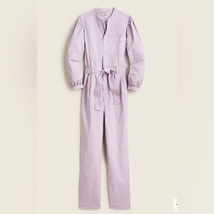 Jcrew lavender Puff-sleeve chino jumpsuit